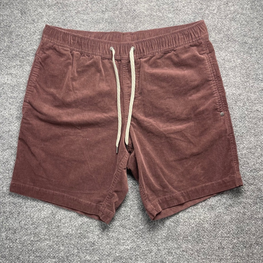 Vuori Mens Optimist Corduroy Shorts Mahogany Brown Drawstring Size L V385
